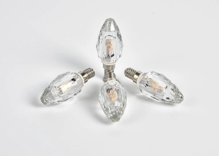 China 220v Ac Dimmable Crystal Led Candle Bulbs 450lm 2700k 330 Degree Beam Angle wholesale