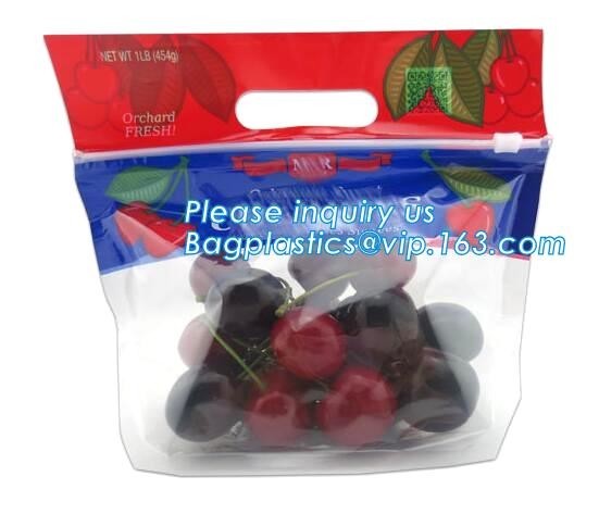 China Food service grape packing bag with slider/Red grapes packing bag/Plastic fruit bag, bag for fruit and vegetable package wholesale