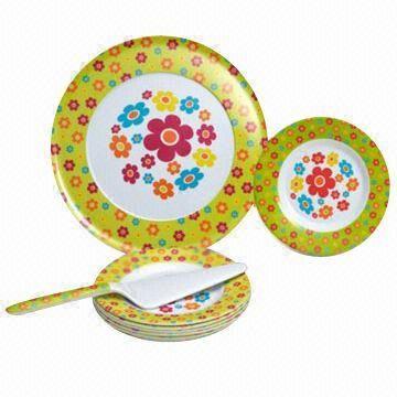 China Melamine Pizza Plates, Made of 100% Melamine, Available in Two Tone Color, FDA Certified wholesale