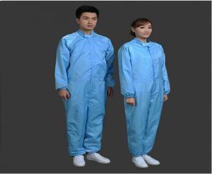 China Safety Clean Room Garments Stand Collar ESD Coverall For Printing Industry wholesale