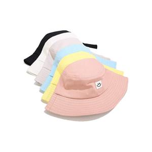 China 7cm Long Brim Pink Fisherman Bucket Hat With Plastic Hook Loop wholesale