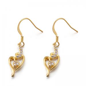 China Rose Gold 925 Silver CZ Earrings 8.88g Sterling Silver Double Heart Earrings wholesale