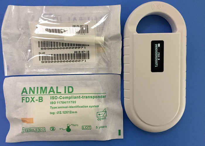 China RFID ISO Transponder Microchip 6 Stickers With Reusable Injector 2.12*12mm wholesale