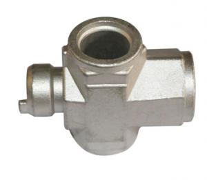 China 304 Stainless Steel 3 Way Valve Body Casting Natural Color Sandblasting Finish wholesale