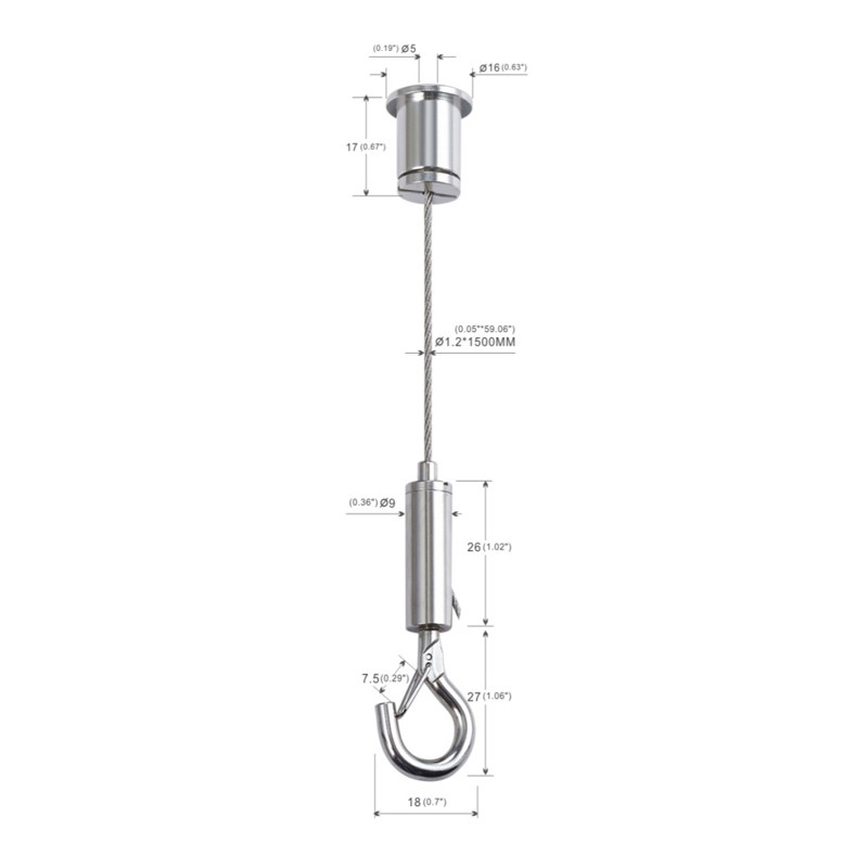 Buy cheap Brass Stainless Steel Wire Snap Hook Cable Hanging System For Lighting Hanging from wholesalers