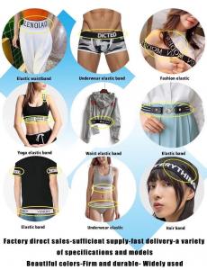 China Fashion Customized Printed Jacquard Elastic Waist Band For Underwear Printed Elastic Ribbon wholesale