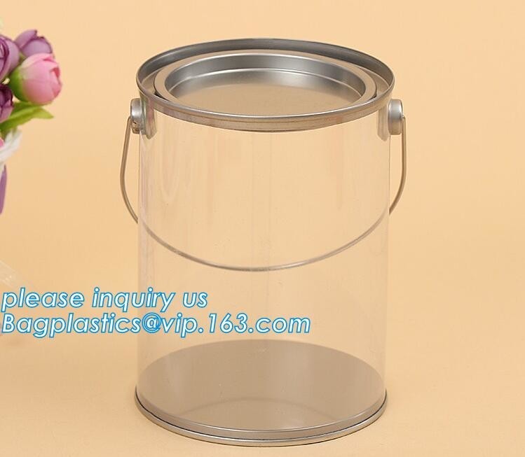 China 100ml pet clear plastic can,fruit candy tin container jars with aluminum lid,1 gallon clear paint can size bagease pack wholesale