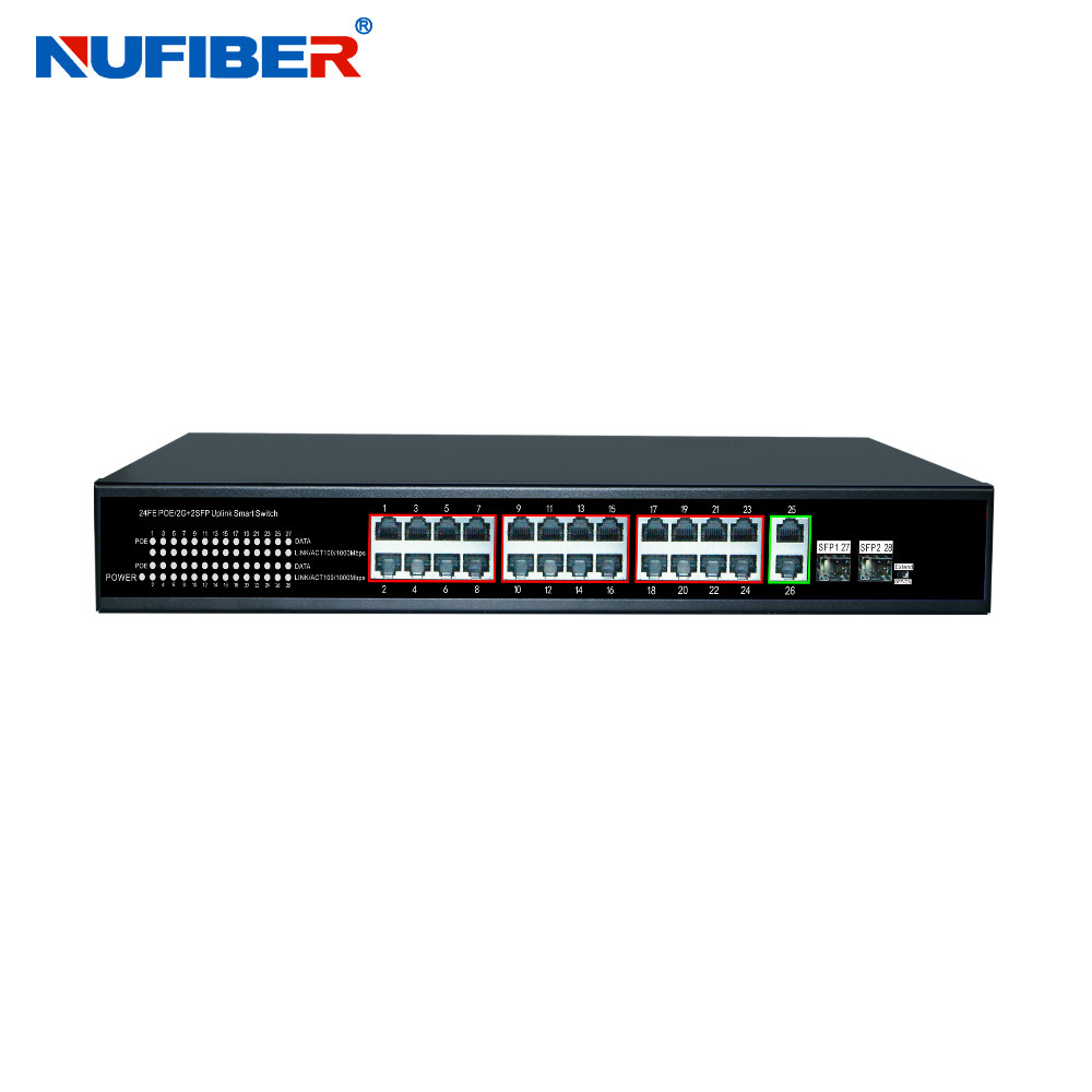 China OEM 4 8 16 24 Port Gigabit CCTV Network Ethernet POE Switch 48V 10 / 100 / 1000M wholesale