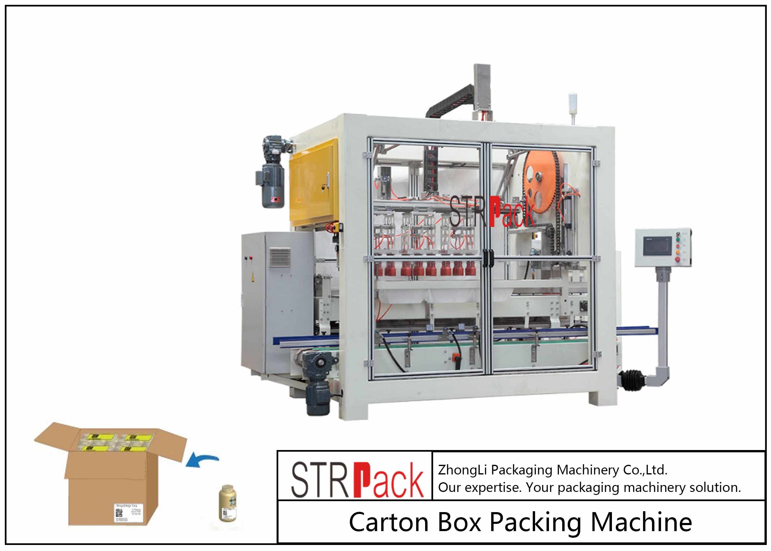 China High Speed Bottle Carton Packing Machine Servo Control For Bottle Filling Line wholesale