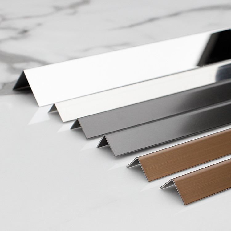 China 201 304 Brushed Titanium Black Coated L Shape Stainless Steel Transition Strip Flooring wholesale