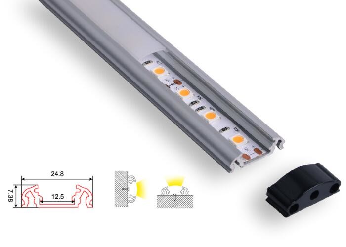 China Waterproof Led Aluminum Profile Black Fixture Ip44 With Clear Diffuser Cover wholesale