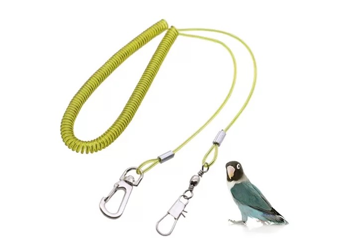 China Length 4M Coiled Parrot Safe Rope Quick Release Safe Spiral Tether W/ Wire Core wholesale