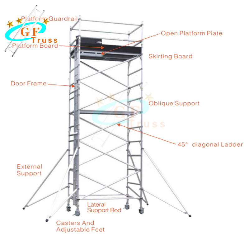 China 12m Height Telescopic Mobile Aluminum Scaffold Tower wholesale