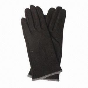 China Wool/blend knitted fashion gloves, comes in black wholesale