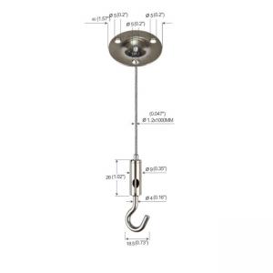 China Brass Steel Three Holes Suspended Cable Lighting System With A Hook Gripper YW86019 wholesale