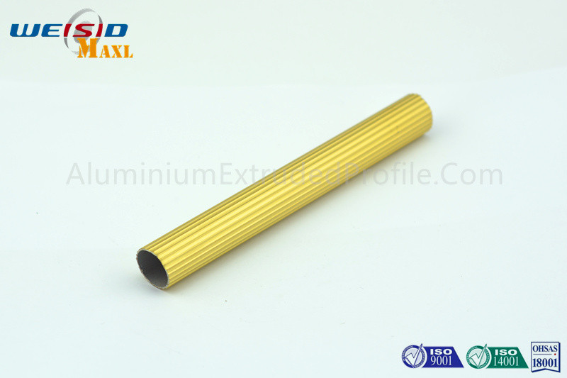China 6063 T5 Golden Color Anodised Aluminium Profile ，Extruded Aluminum Tube wholesale