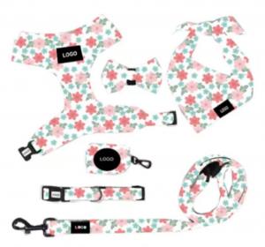 China Wholesale Manufacture Fashion Popular Dog Polyester Print Chest Strap Pet Supplies Dog Harness Set wholesale