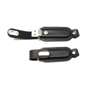 China Low Price Logo Print Leather USB Flash Disk, 16GB Leather Custom USB Flash Drive wholesale