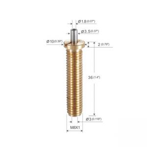 China Brass Material aircraft cable grippers With Long Screw Fitting 10x36mm YW86413 wholesale