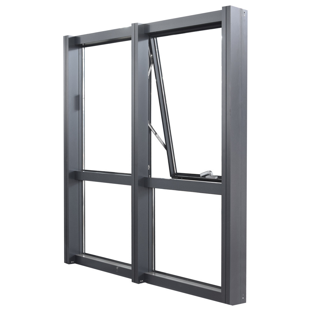 China Open Frame Aluminium Curtain Wall, Curtain Glass Window Anodizing Black Frame wholesale