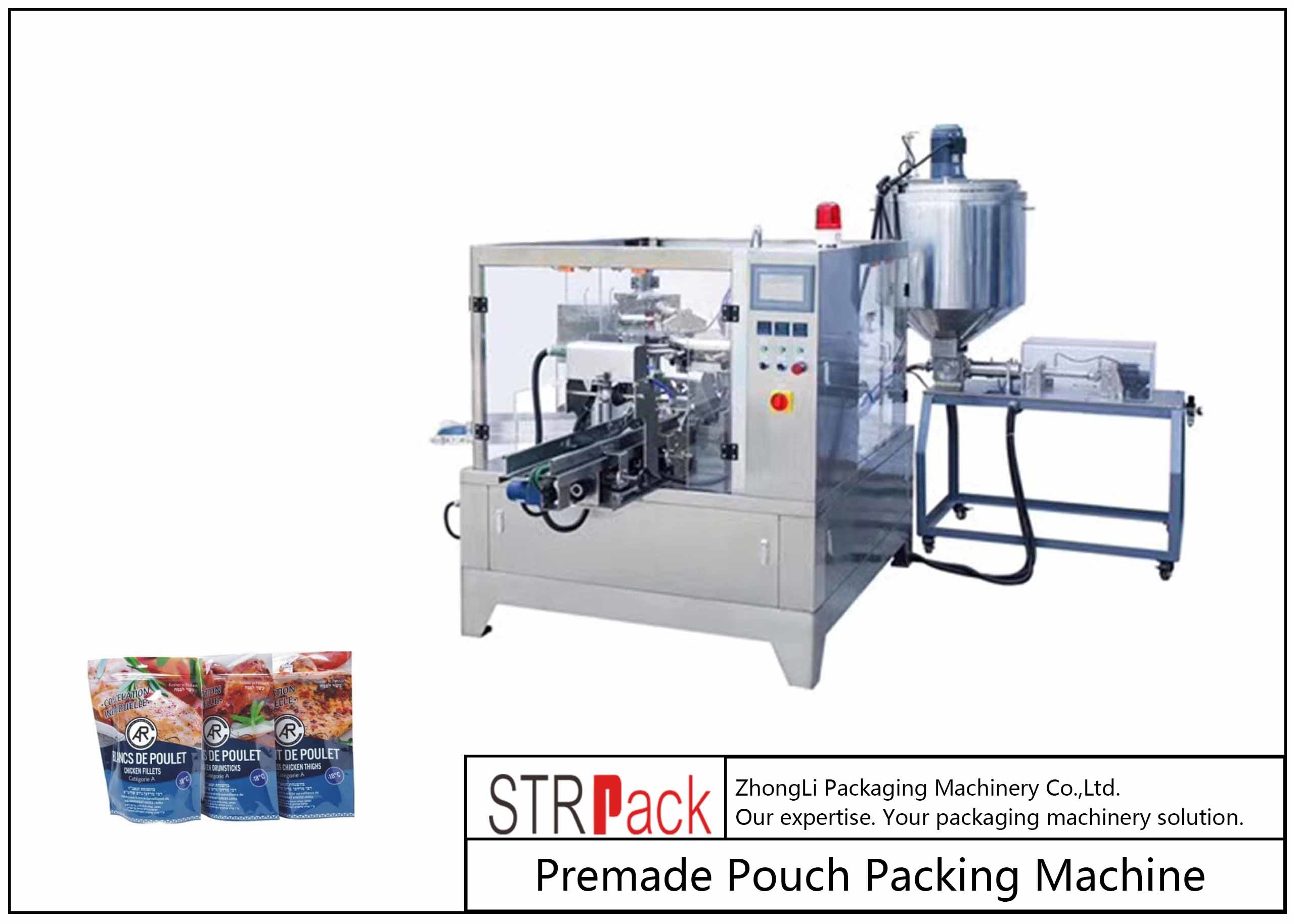 China 300ml-3L Liquid Premade Pouch Packing Machine For Doypack Bag 1.5 KW Power wholesale
