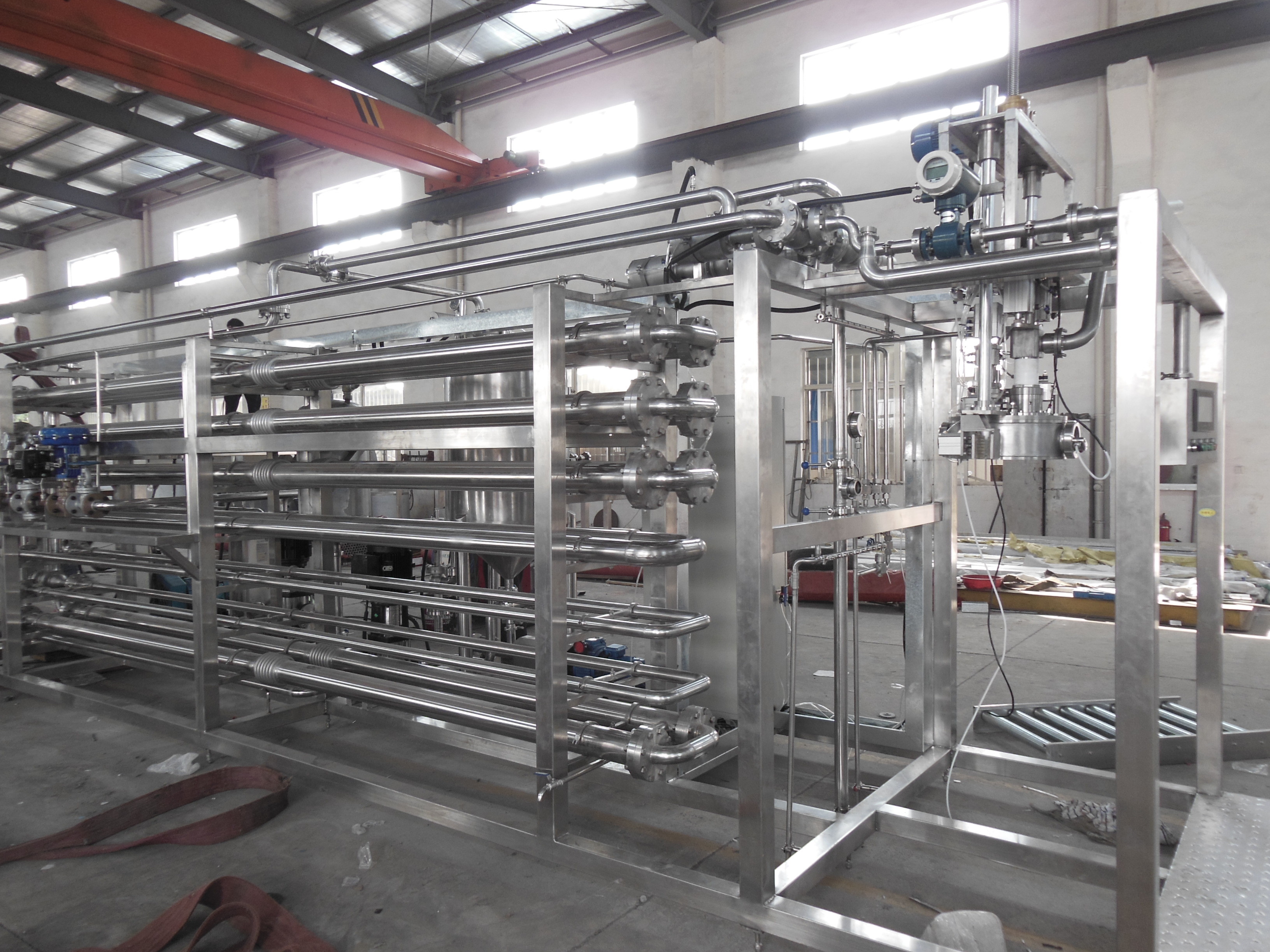 China PLC Automatic Liquid Filling Machine With Tubular Or Tube In Tube Heat Exchanger wholesale
