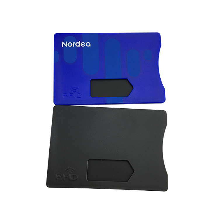China Secure Protection RFID Blocking Card Sleeve Hot Stamping Gold Silver Color wholesale