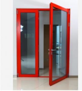 China Thermal Break Aluminum Swing Doors Outward Swinging French Double Tempered Glass wholesale