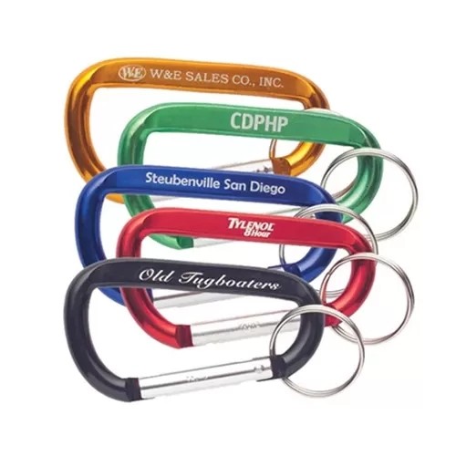 Buy cheap D Shape Pantone Color 8CM Aluminum Snap Carabiner With Key Ring from wholesalers
