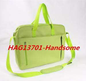 China Cheap Promotional Office Document Bag Green Briefcase with zipper wholesale