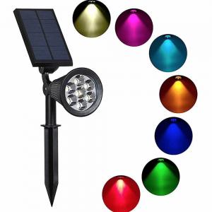 China Solar Spotlights Outdoor 7 Led Waterproof 7 Color Multi Color Solar Garden Lights (Changing & Fixed Color) wholesale