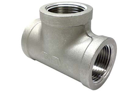 China SS304 316 Stainless Steel Casting Pipe Fitting BSPT NPT Thread Screwed Tee wholesale