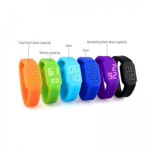 China LED Watch Silicone Wristband USB Flash Drive, Multi-functional Led Bracelet USB Memory wholesale