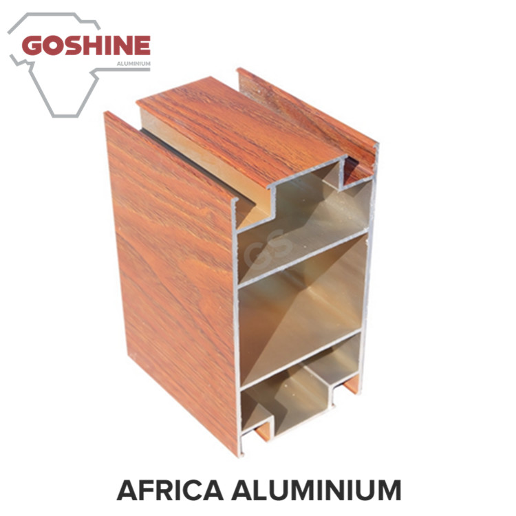 China Red Wood Finish Aluminium Profiles High Coating Hardness And Strong Adhesion wholesale
