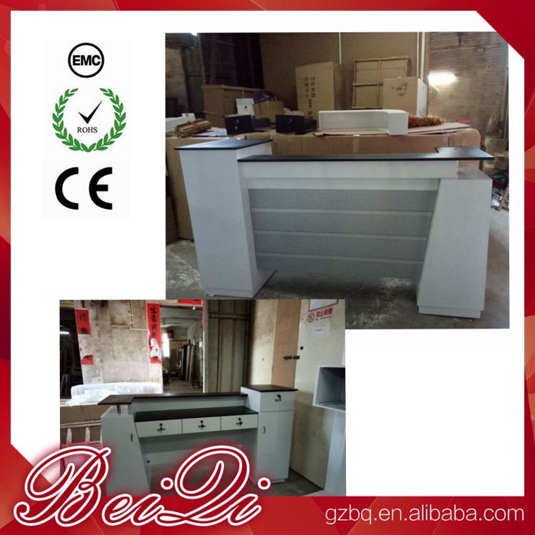 China Used Beauty Salon Furniture Front Desk Cheap Checkout Counter Luxury Reception Table wholesale