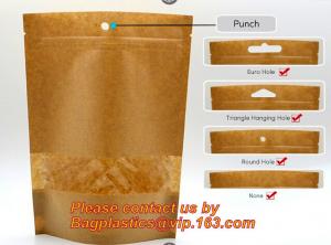 China custom resealable recyclable kraft paper square bottom zipper bag, standup Zipper seal Kraft Paper Coffee Bag with Side wholesale