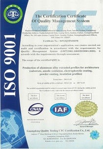 FOSHAN GOSHINE ALUMINIUM PROFILE CO.,LTD Certifications