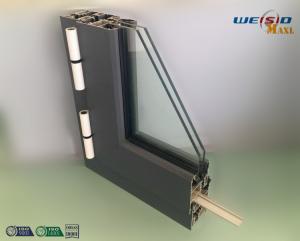 China Gray Color Double Layers Glass Aluminium Window Profiles / Combined Windows wholesale