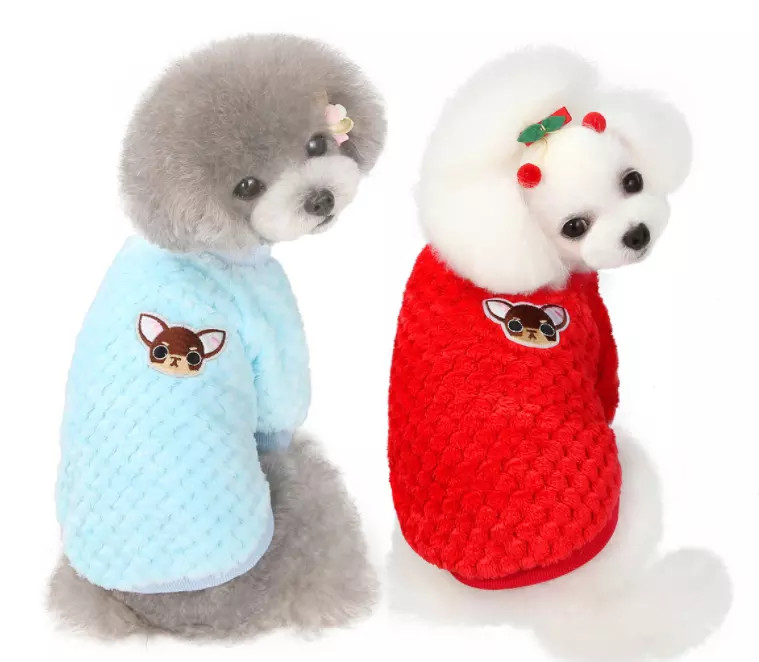 China Soft Warm Pet Product Cute Funnm Dog Plain Sweaters Luxury Small Dog Clothes wholesale