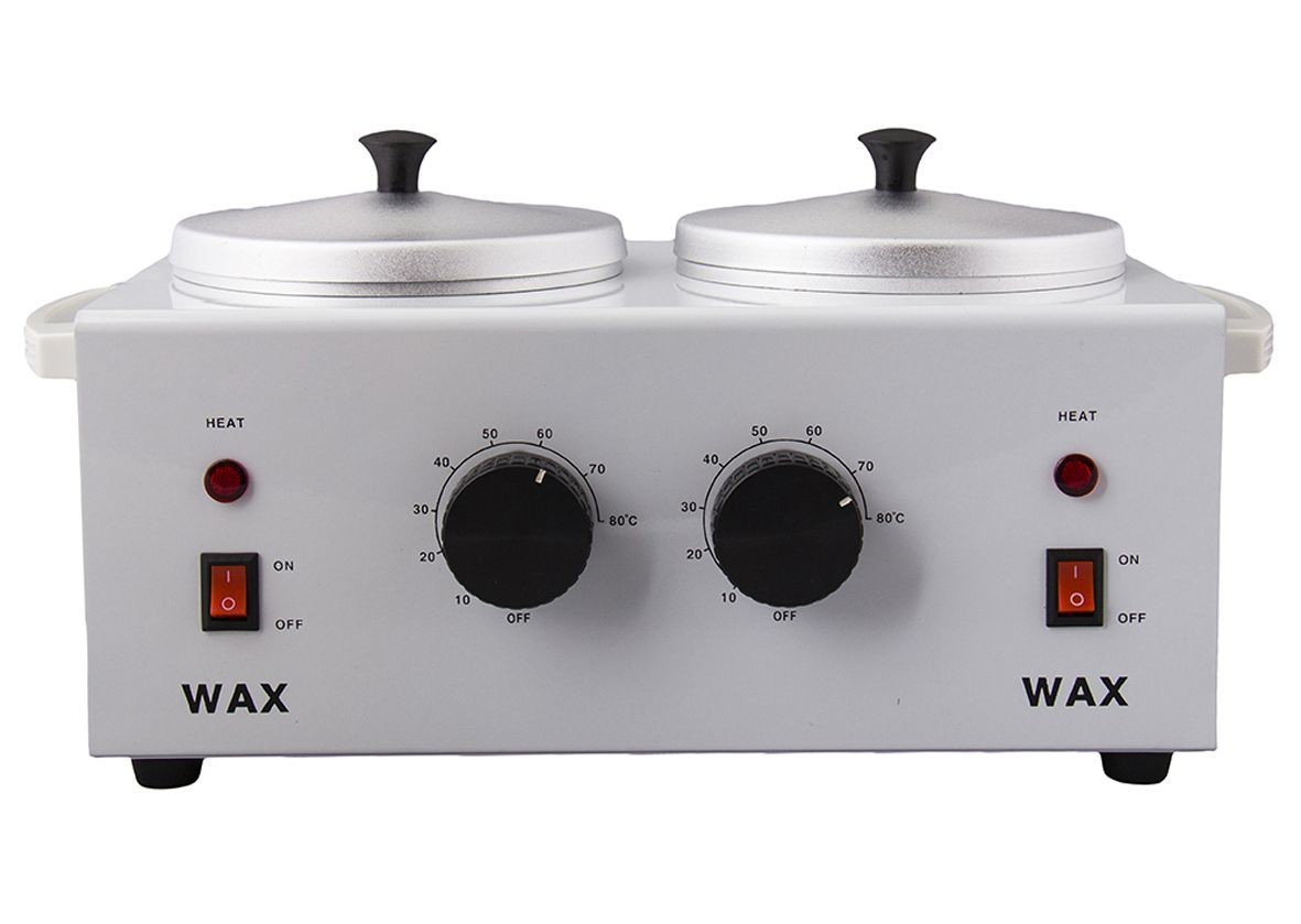 China Double Pot Professional Wax Heater Silver Color Metal , Depilatory Paraffin Salon Wax Warmer wholesale