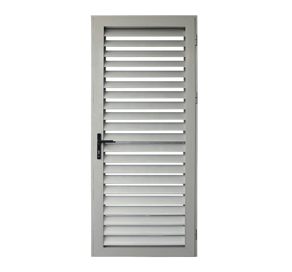 China White Color Surface Glass Louver Doors , Aluminium Frame French Doors ISO14001 wholesale