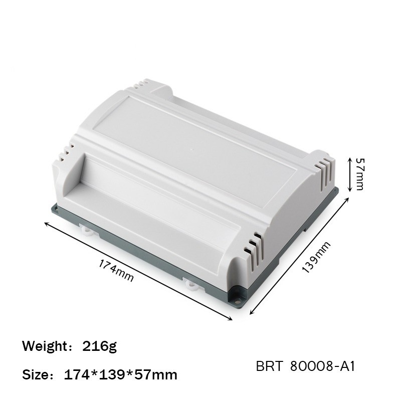China 174*139*57mm Plastic Control Box PLC Enclosure Din Rail ABS Fireproof DIY PCB Shell wholesale