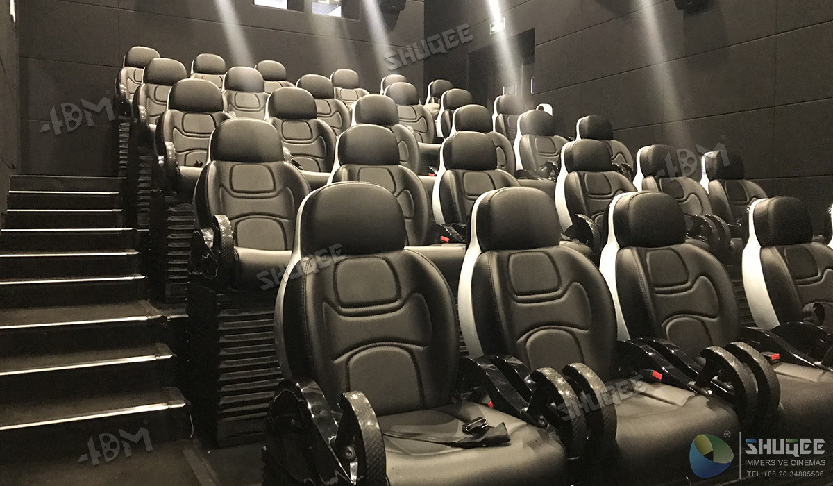 China Glittering Adventure Motion Electric Mobile 5D Cinema With Fiber Glass Material wholesale