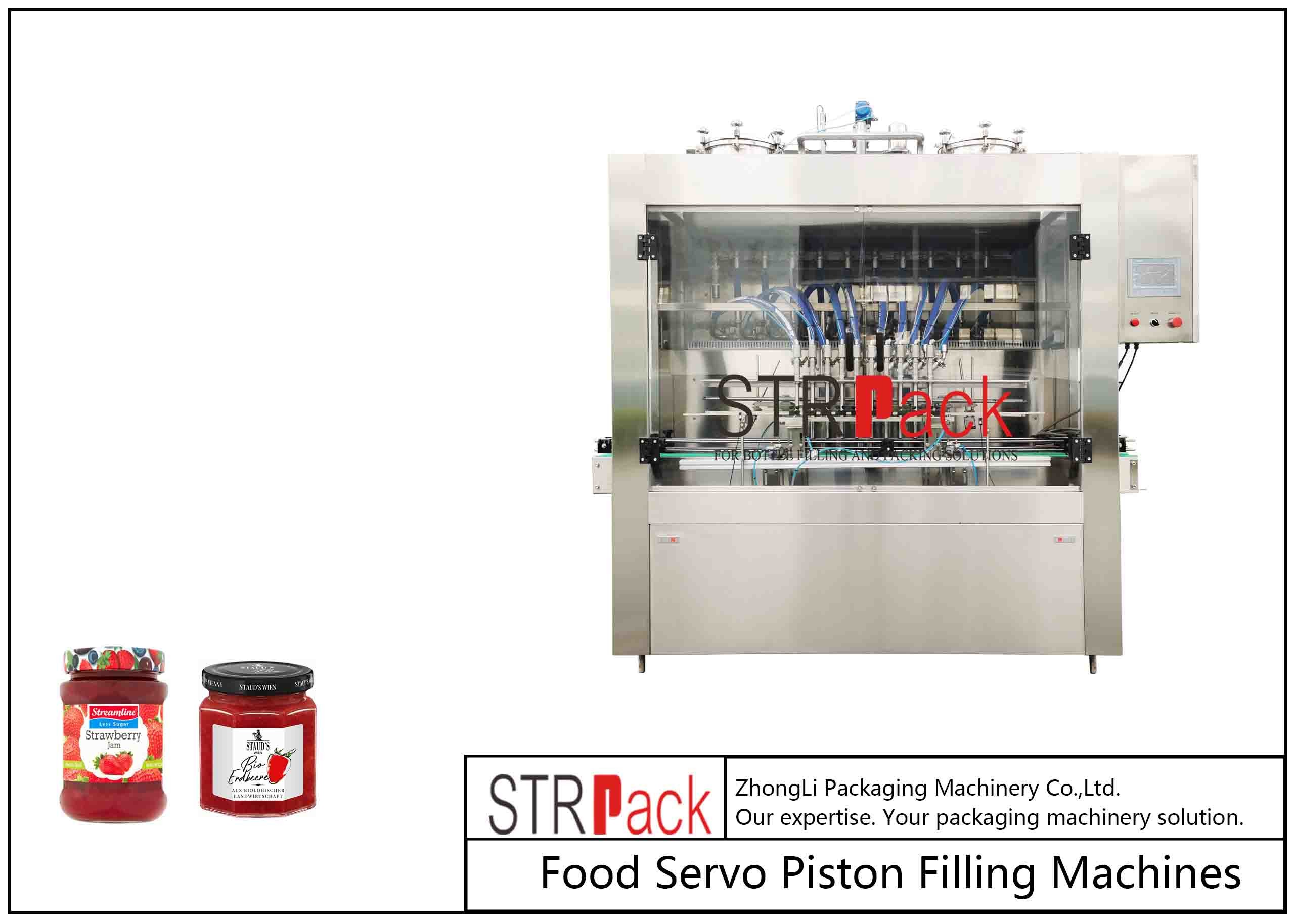 China Automatic 10 Nozzle High Speed Fruit Strawberry Jam Filling Machine Piston Glass Bottle Filler wholesale