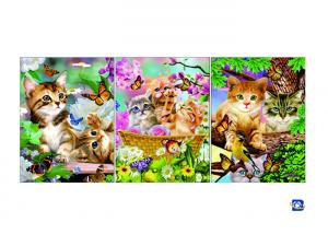 China Wall Art 3D Lenticular Picture Flip Cute Cats And Dolphins With 12X17 Inches wholesale