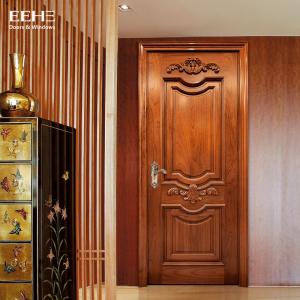 China Safety Residential Solid Hardwood Internal Doors With Handmade Carved Flowers wholesale