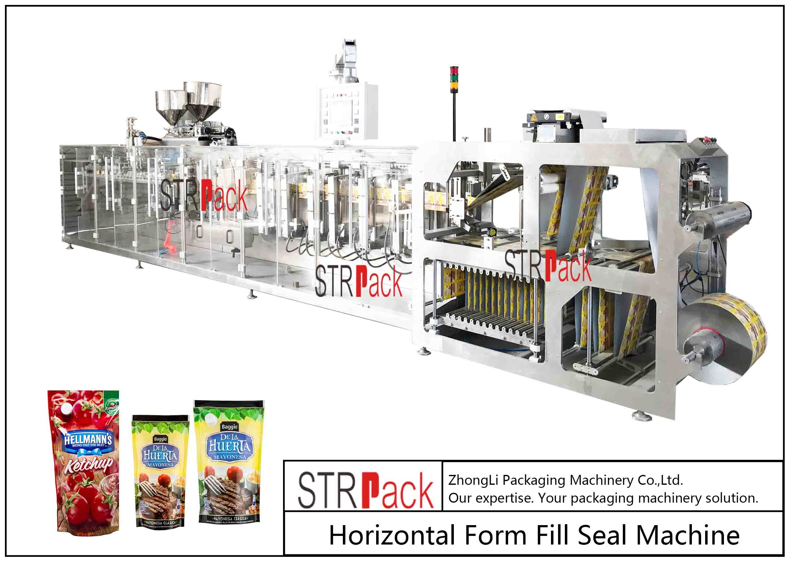 China PLC Control Stand Up Pouch Filling And Sealing Machine For ketchup / Sauce 120BPM wholesale