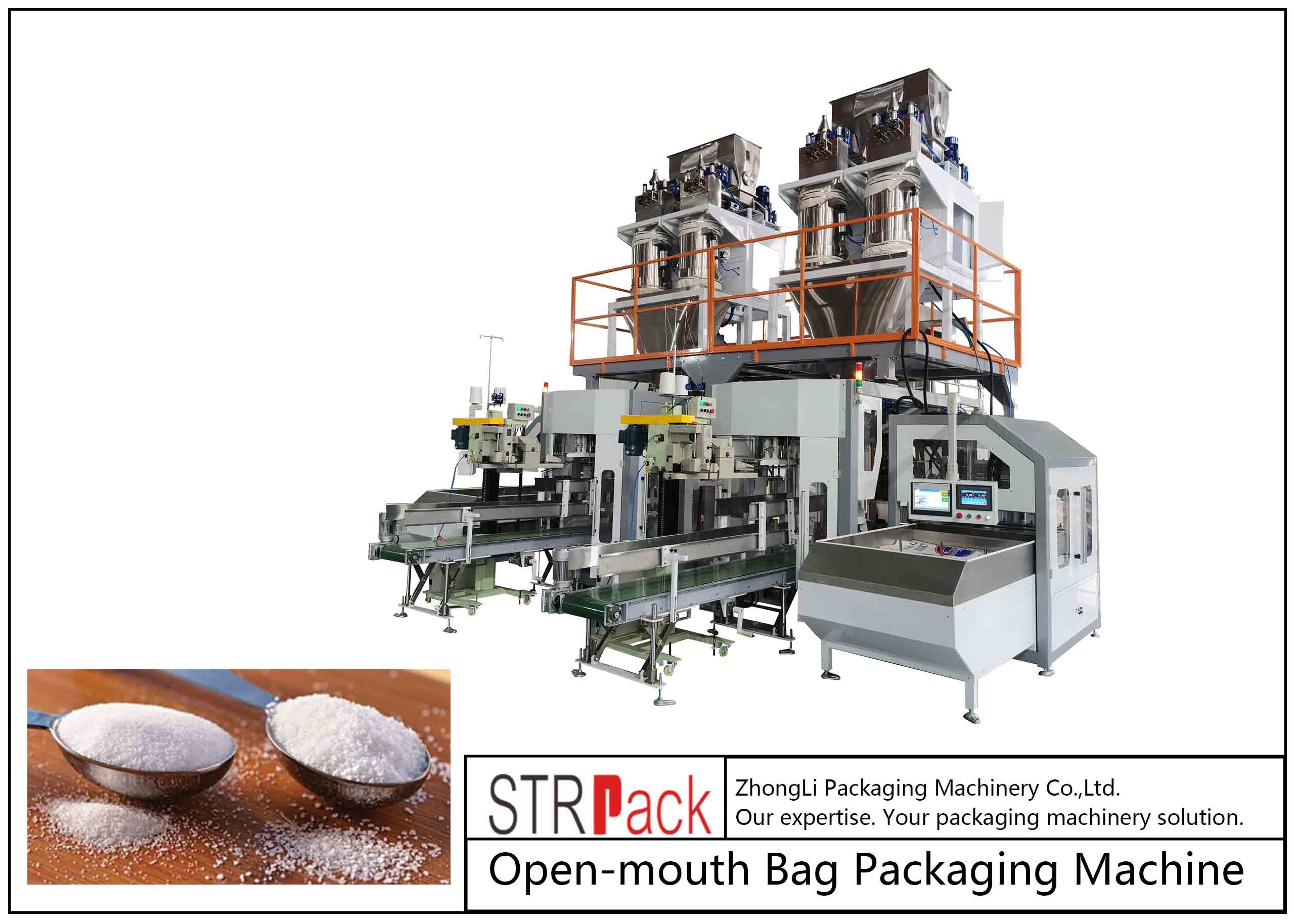 China 25kg/bag PE Open Mouth Bag Packaging Machine for Chemical Pellet Powder wholesale