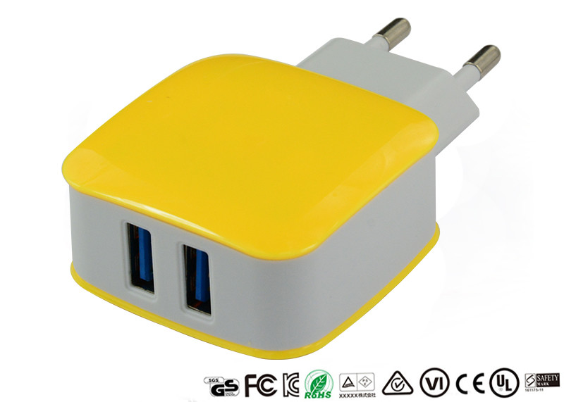 China 5V 2.4A 3.1A Dual Port USB Charger Portable Wall Charger With Smart IC wholesale