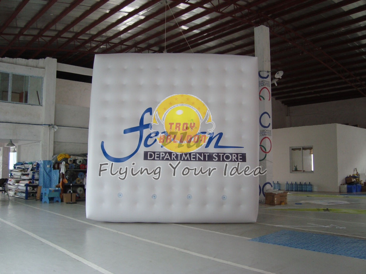 China Customized Inflatable advertising helium cube balloon with four sides digital printing wholesale